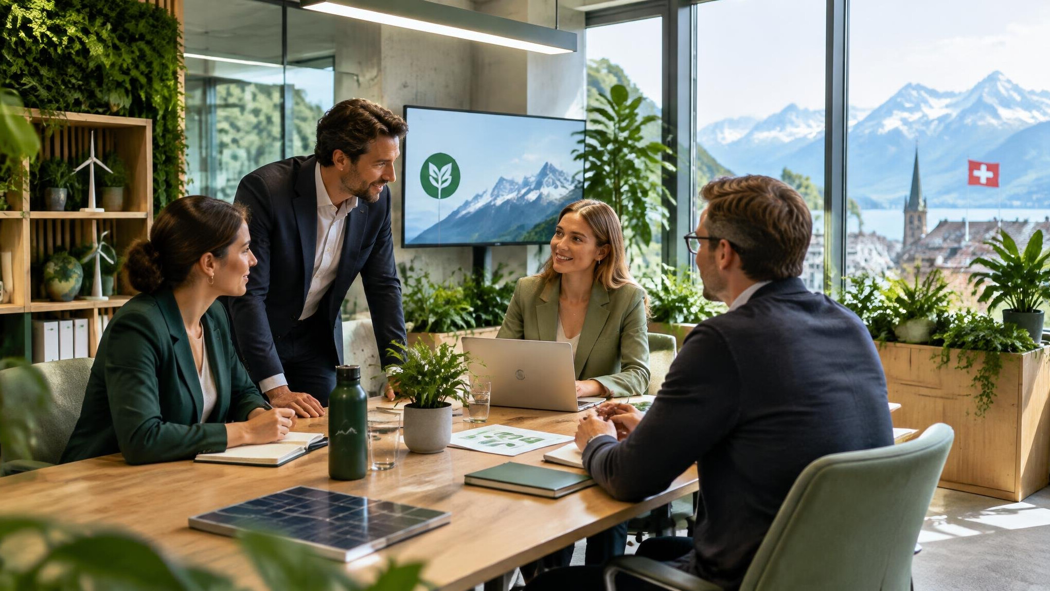 swiss office with plants